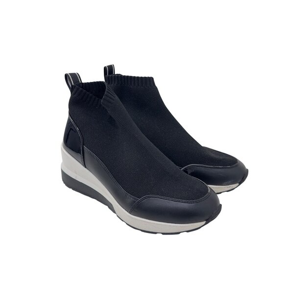 Michael Kors Womens SZ 7 Slip-On Stretch Knit Sock High Top Sneakers Black - Picture 7 of 16